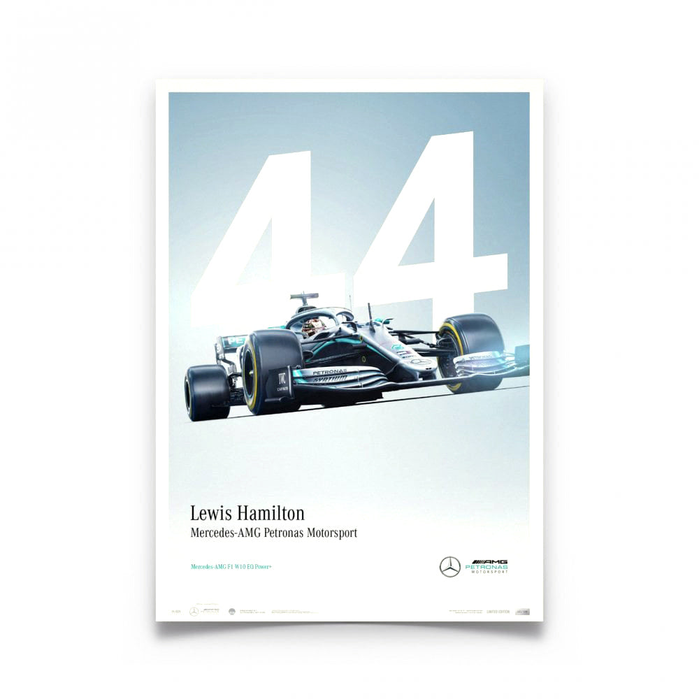 Automobilist Mercedes AMG F1 Lewis Hamilton #44 2019 Poster 50 x 70cm