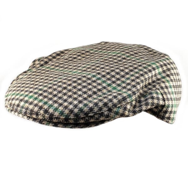 Christys' Hats Brighton Driver Cap Teviot Tweed Checked BEIGE/BROWN