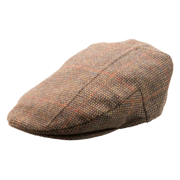 Christys' Hats Brighton Driver Cap Kirkton Tweed Checked BROWN