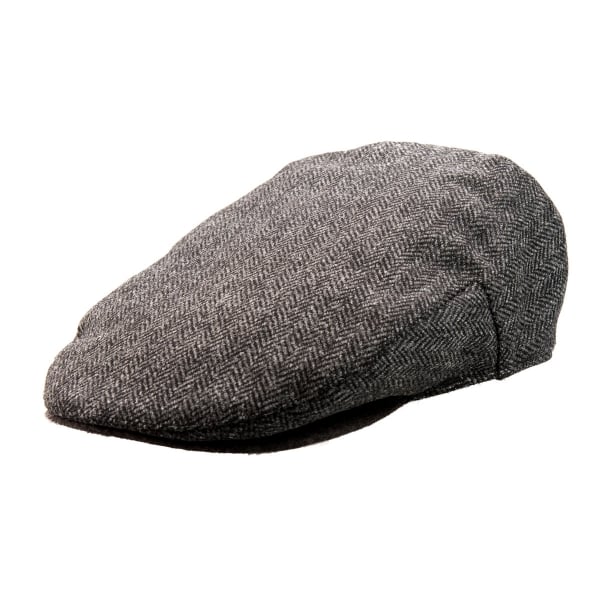 Christys' Hats Brighton Driver Cap Kirkton Tweed Herringbone GREY