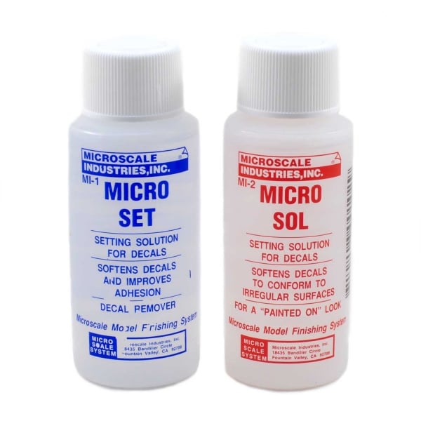 Microscale Industries Micro Set & Micro Sol Decals Solution PACK OF 2