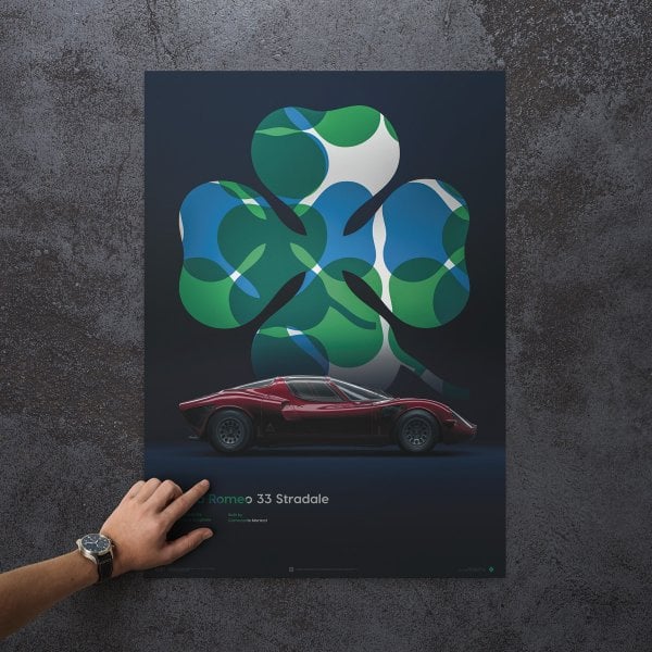 Automobilist Alfa Romeo 33 Stradale Classic Sports Car Poster 50 x 70cm