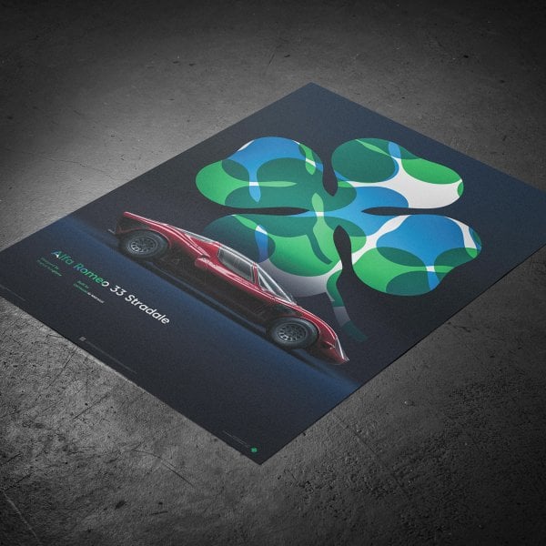 Automobilist Alfa Romeo 33 Stradale Classic Sports Car Poster 50 x 70cm