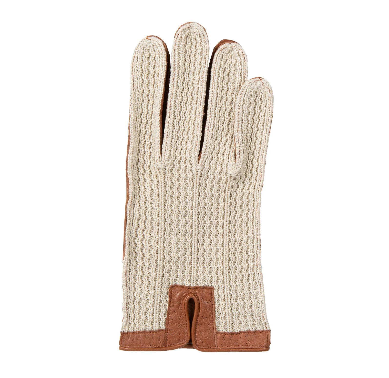 Dents Lancaster Men's Crochet-Back Leather Gloves ENGLISH TAN
