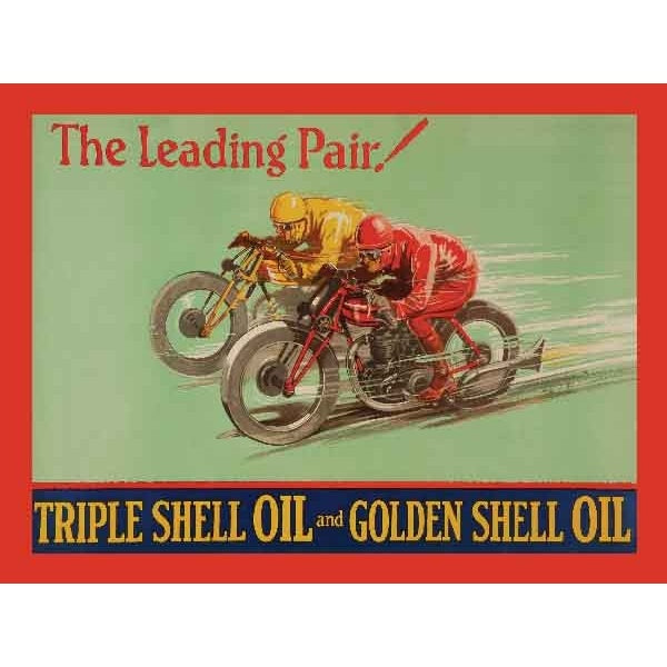 Original Metal Sign Company Wall Sign Shell Oil Leading Pair 150x200mm