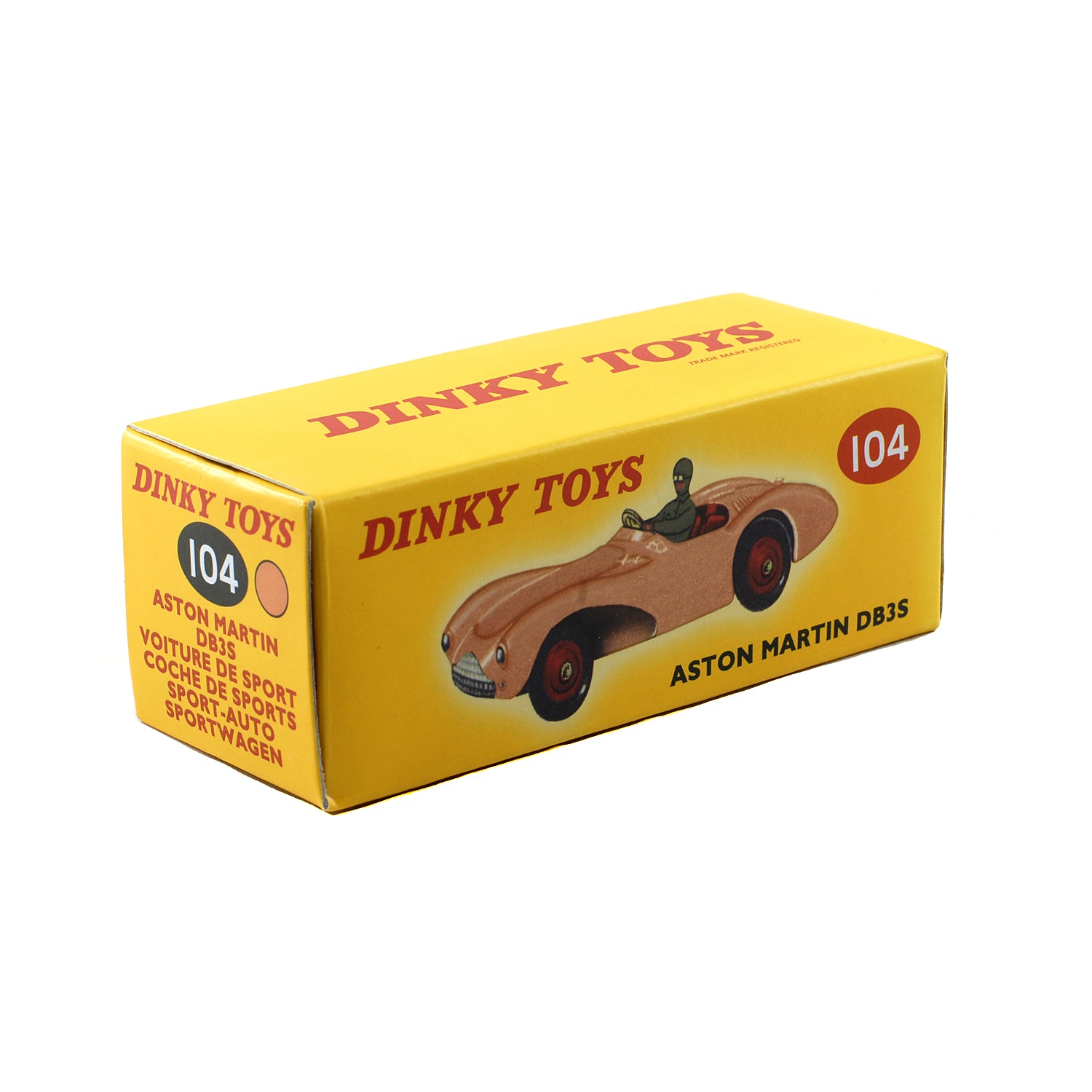 Atlas French Dinky Toys 104 Aston Martin DB3S Racing Car PINK