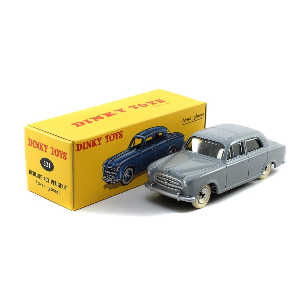 Atlas French Dinky Toys 521 Peugeot Berline 403 Road Car GREY