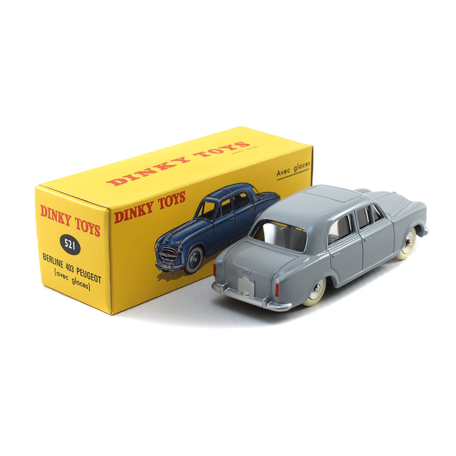 Atlas French Dinky Toys 521 Peugeot Berline 403 Road Car GREY