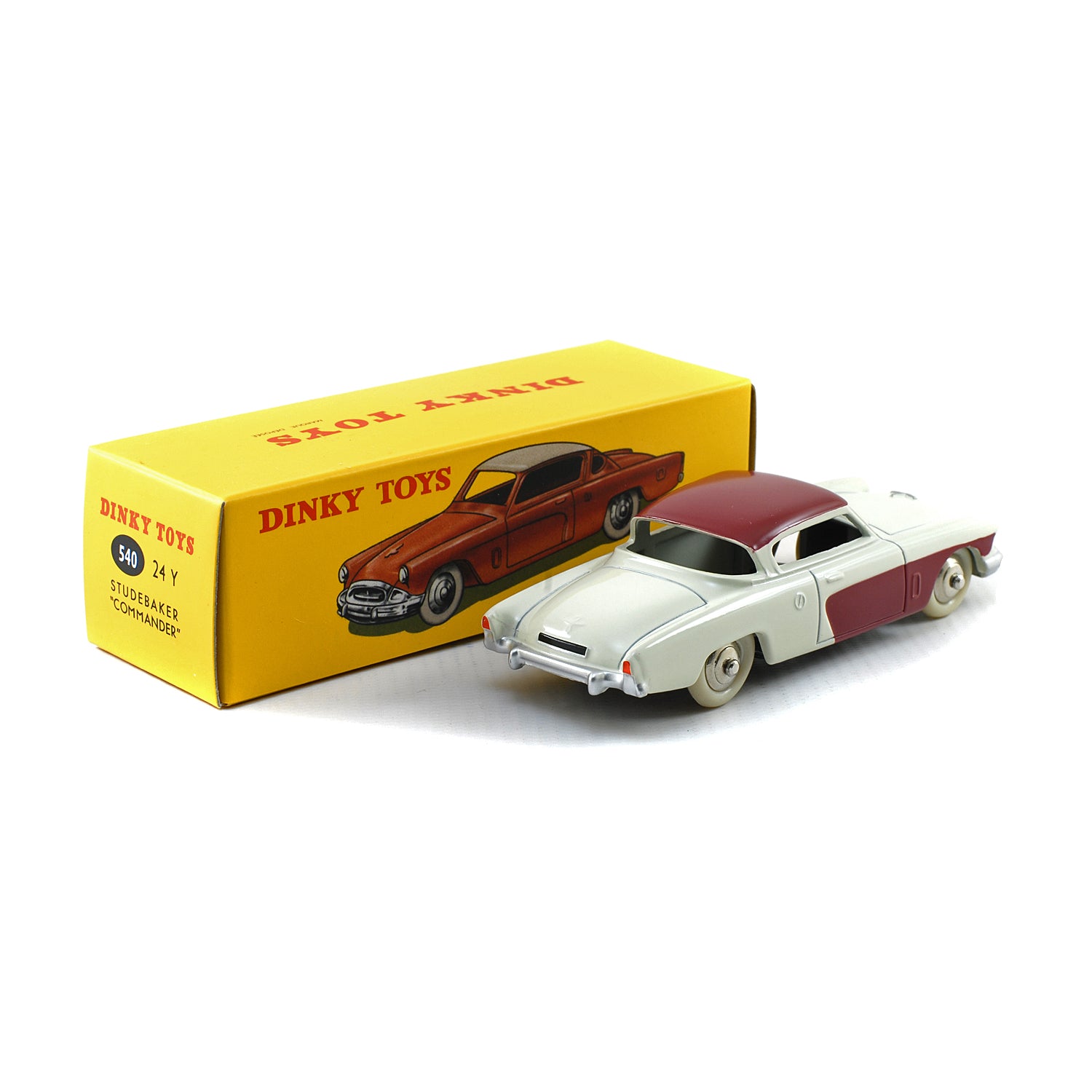 Atlas French Dinky Toys 540 Studebaker Commander Car CREAM & BURGUNDY