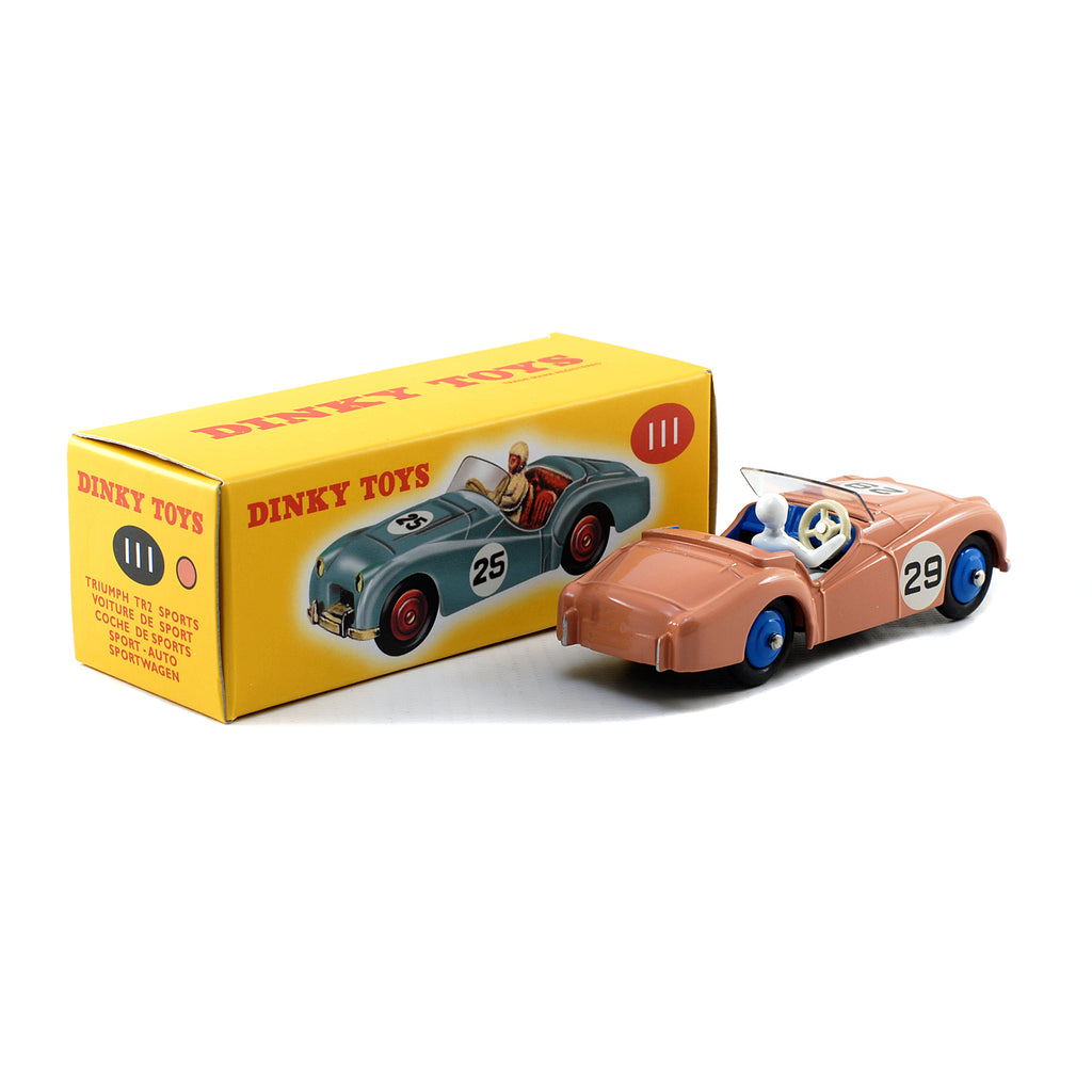 Atlas French Dinky Toys 111 Triumph TR2 Sports #29 Racing Car PINK