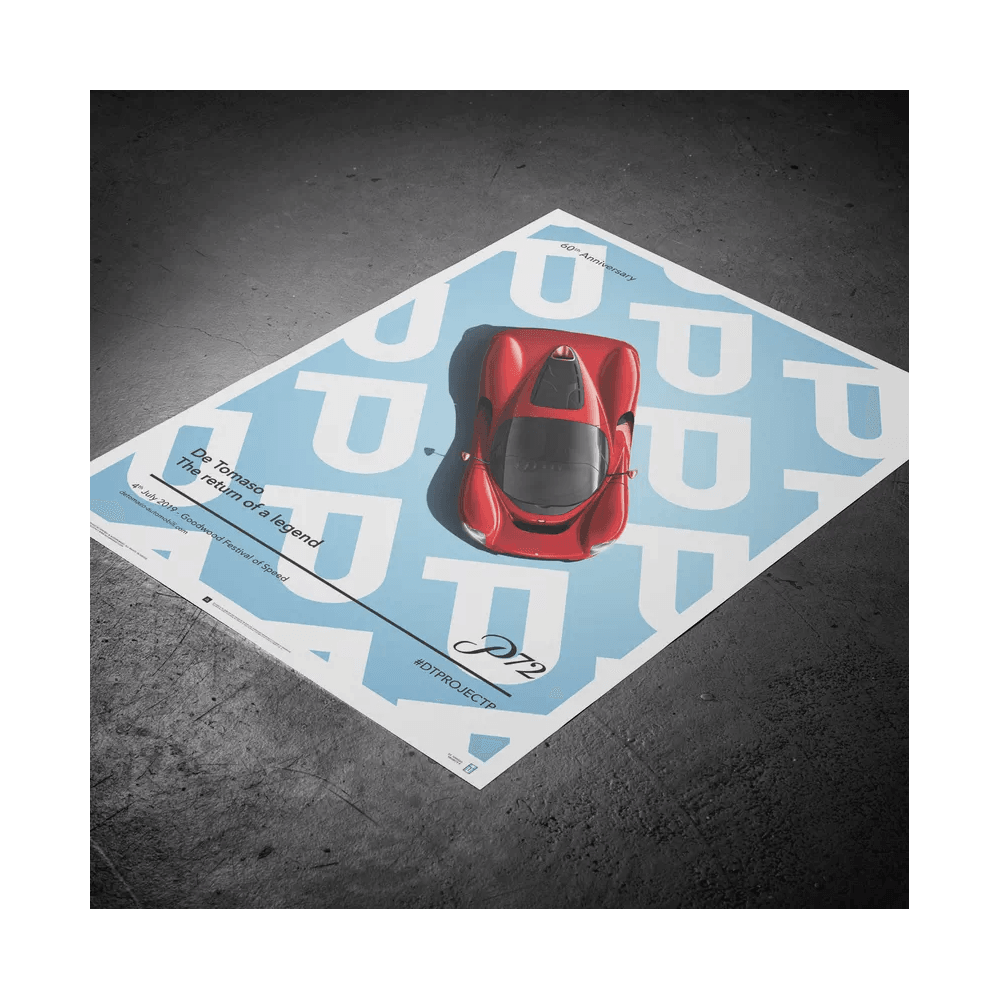Automobilist De Tomaso Project P Car Goodwood 2019 Poster 50 x 70cm