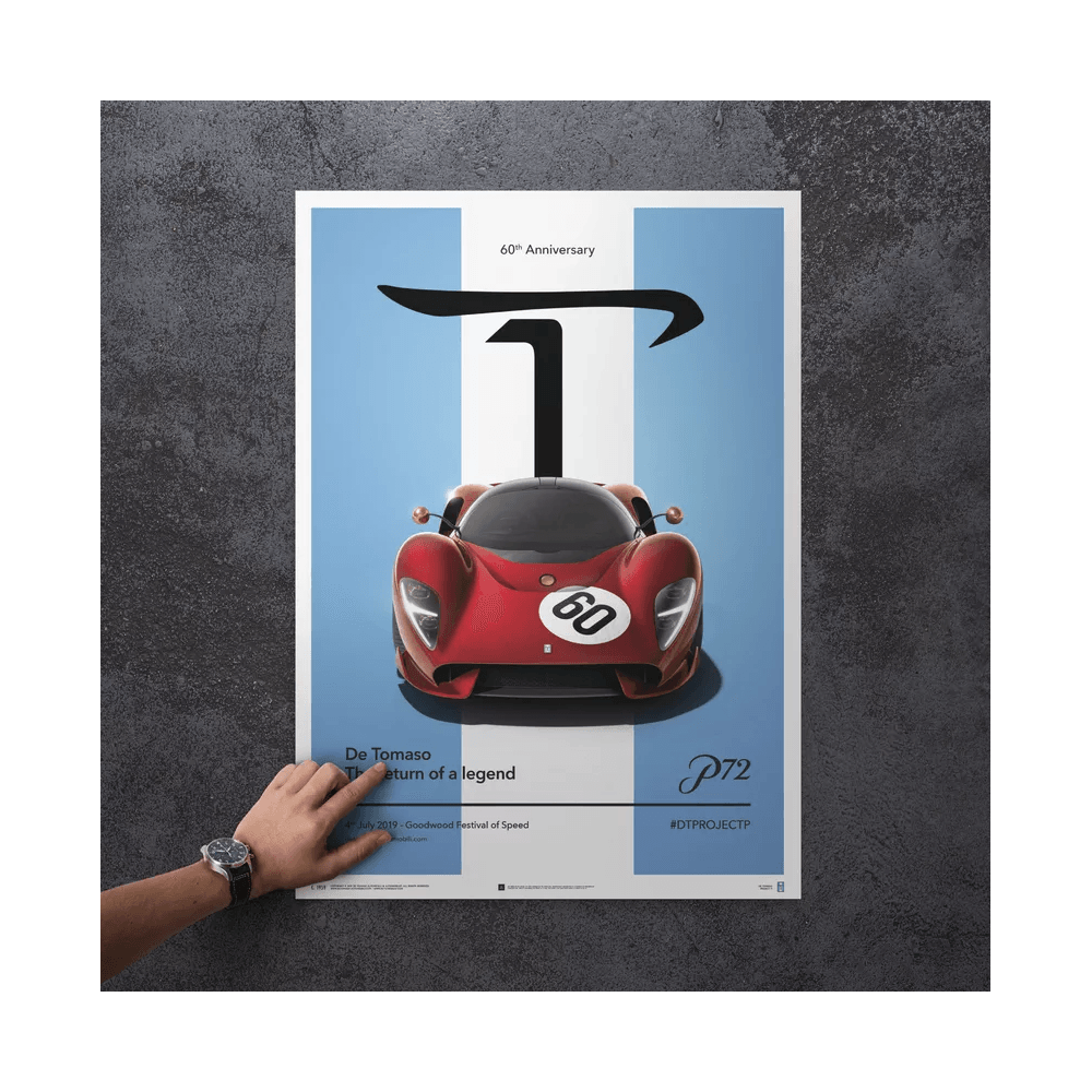 Automobilist De Tomaso Project P Car #60 Goodwood 2019 Poster 50x70cm
