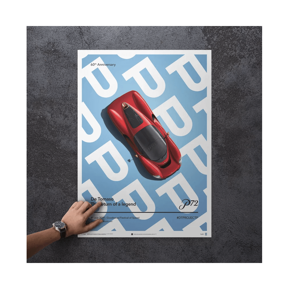 Automobilist De Tomaso Project P Car Goodwood 2019 Poster 50 x 70cm