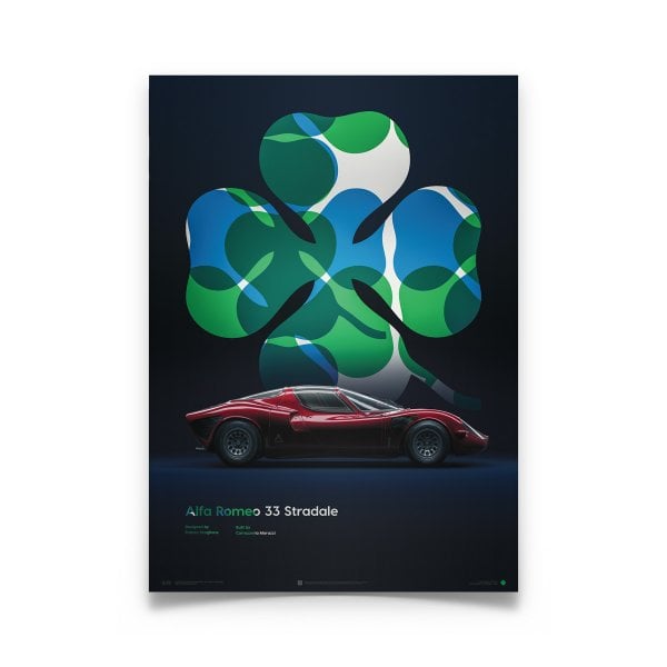 Automobilist Alfa Romeo 33 Stradale Classic Sports Car Poster 50 x 70cm