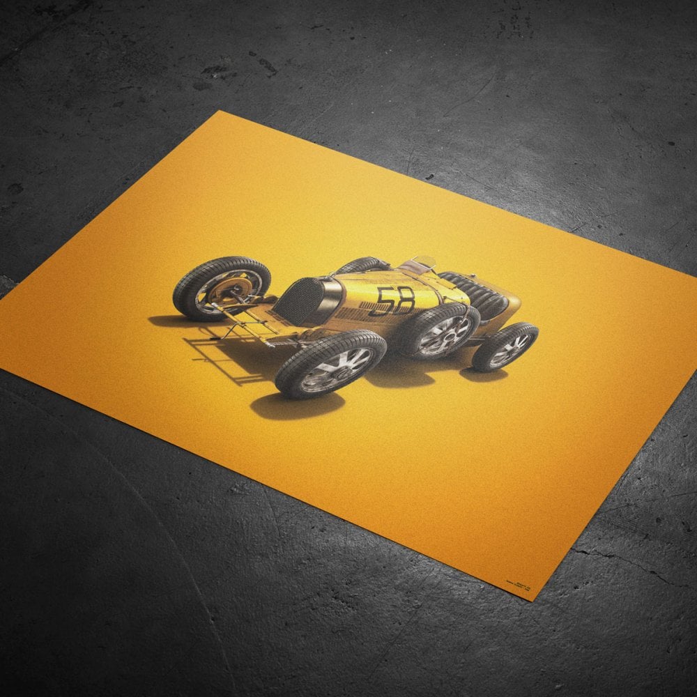 Automobilist Bugatti T35 Targa Florio Colours Of Speed Poster 50x70cm