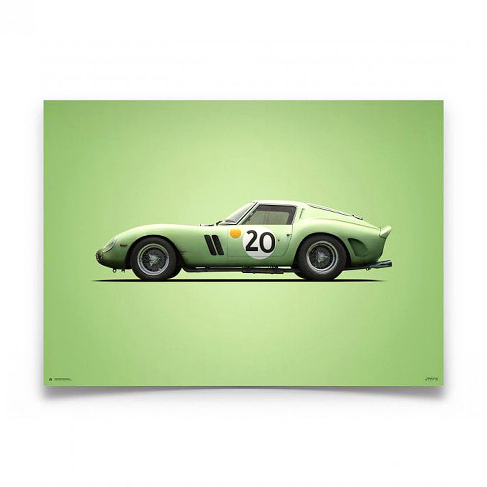 Automobilist Ferrari 250 GTO Green LM Colours Of Speed Poster 50x70cm
