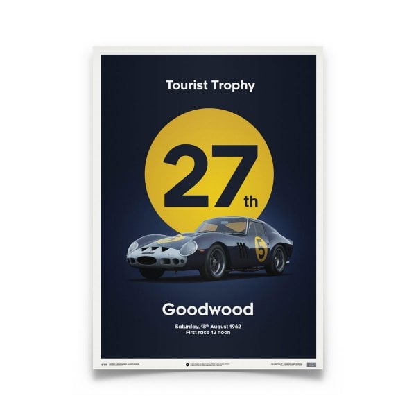 Automobilist Ferrari 250 GTO #5 Goodwood 1962 Racing Car Poster 50 x 70cm