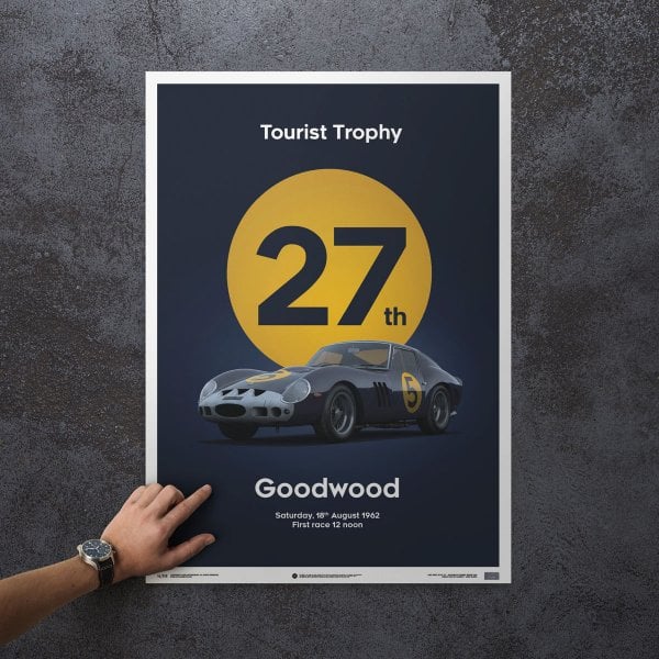 Automobilist Ferrari 250 GTO #5 Goodwood 1962 Racing Car Poster 50 x 70cm