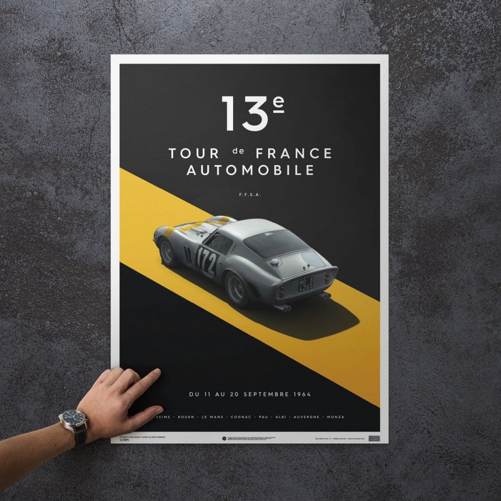 Automobilist Ferrari 250 GTO #172 Tour De France 1964 Poster 50 x 70cm
