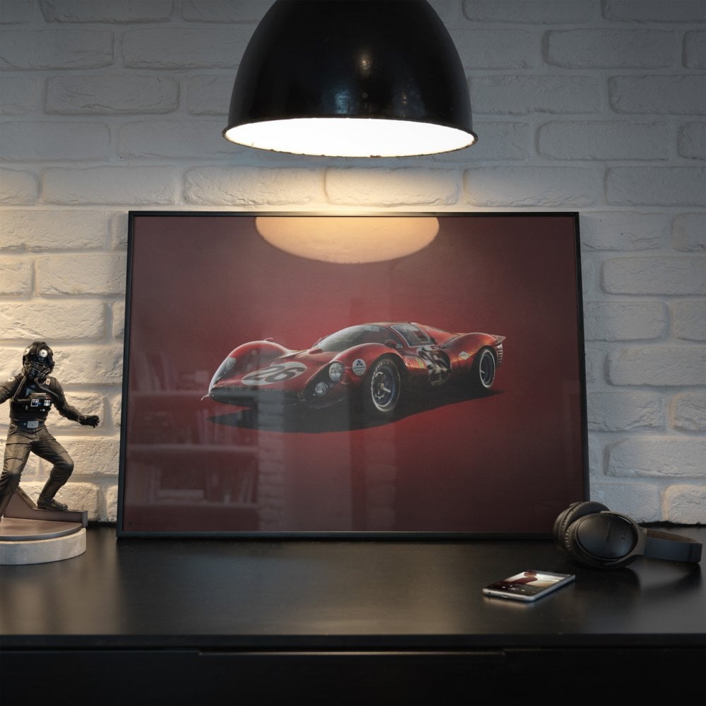 Automobilist Ferrari 412P Daytona 1967 Colours Of Speed Poster 50 x 70cm