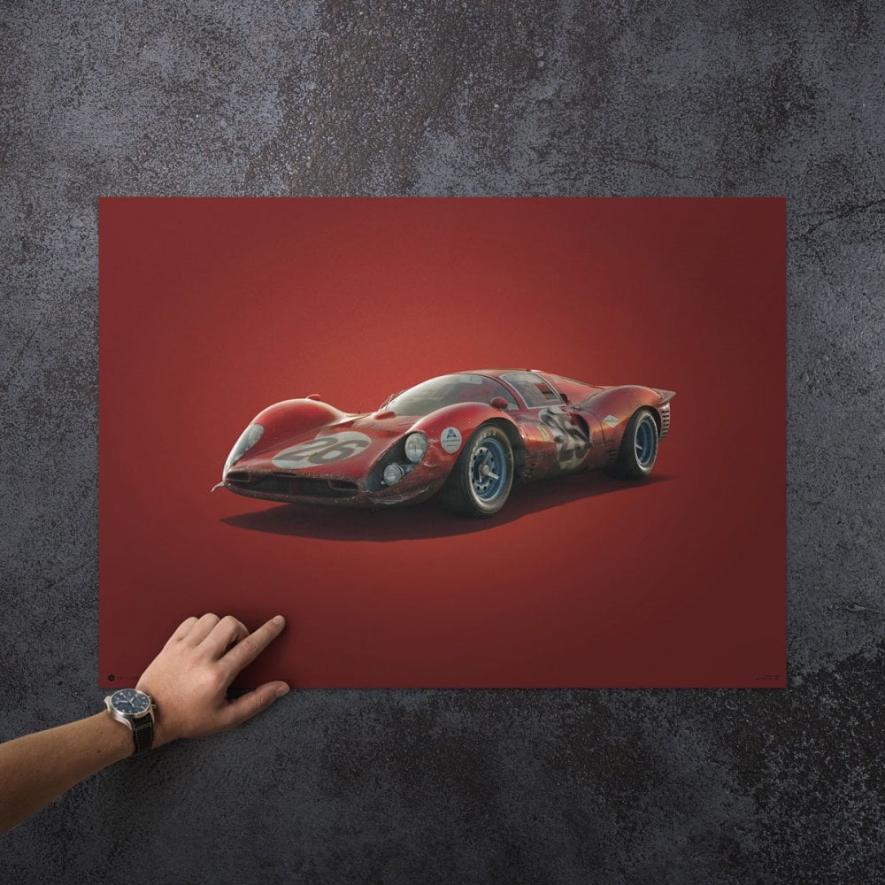 Automobilist Ferrari 412P Daytona 1967 Colours Of Speed Poster 50 x 70cm