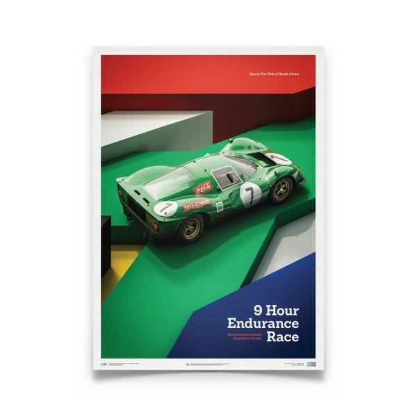 Automobilist Ferrari 412P Kyalami 1967 Racing Car Poster 50 x 70cm