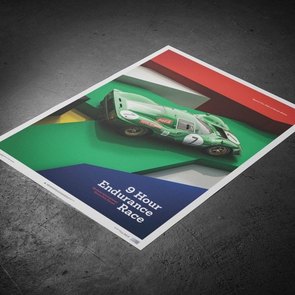 Automobilist Ferrari 412P Kyalami 1967 Racing Car Poster 50 x 70cm