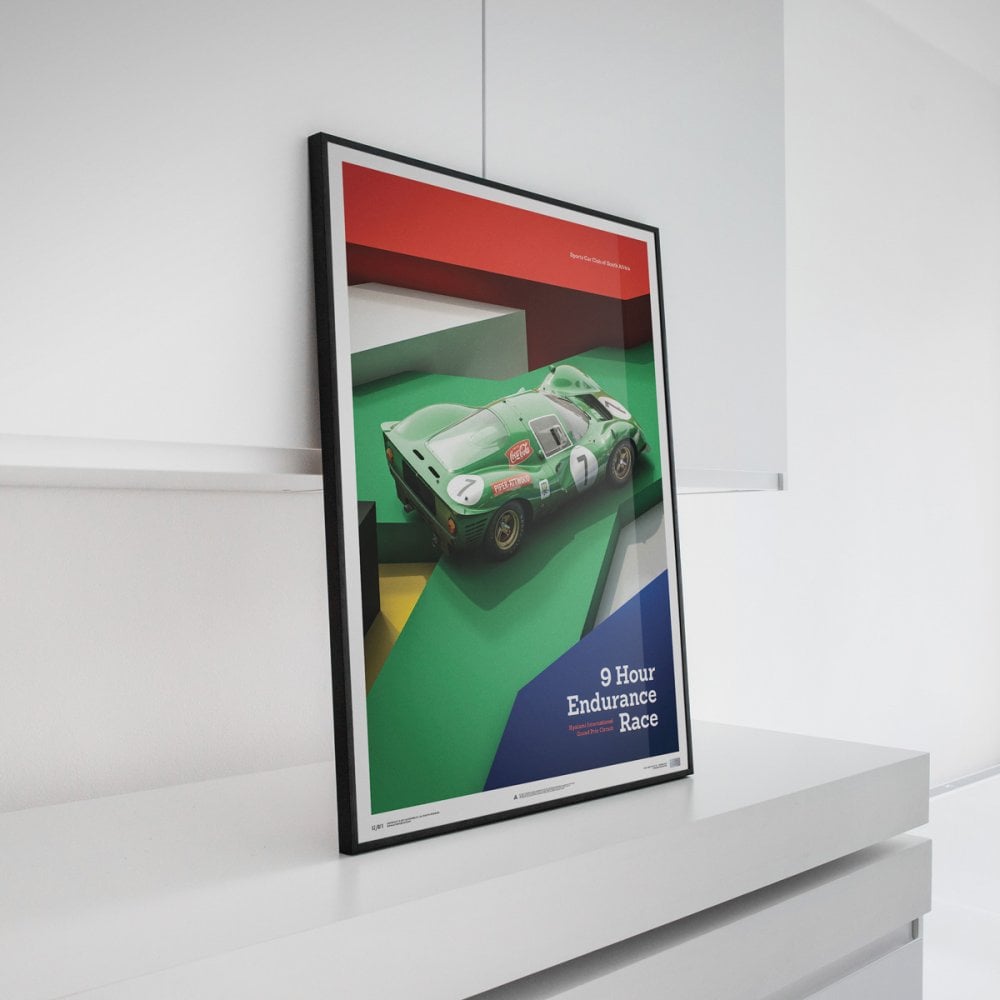 Automobilist Ferrari 412P Kyalami 1967 Racing Car Poster 50 x 70cm