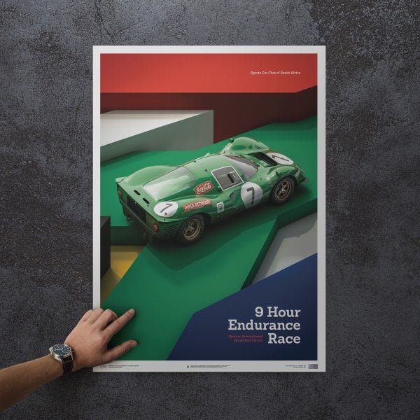 Automobilist Ferrari 412P Kyalami 1967 Racing Car Poster 50 x 70cm
