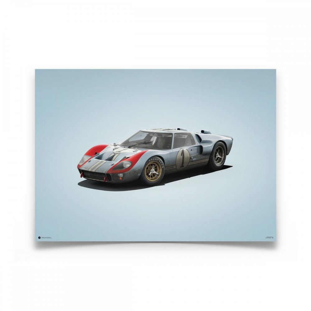 Automobilist Ford GT40 Le Mans 1966 Colours Of Speed Poster 50x70cm