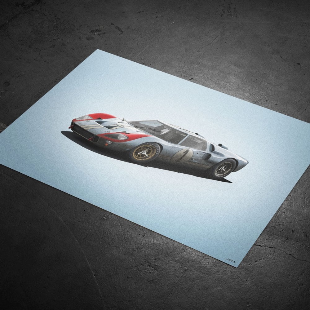 Automobilist Ford GT40 Le Mans 1966 Colours Of Speed Poster 50x70cm