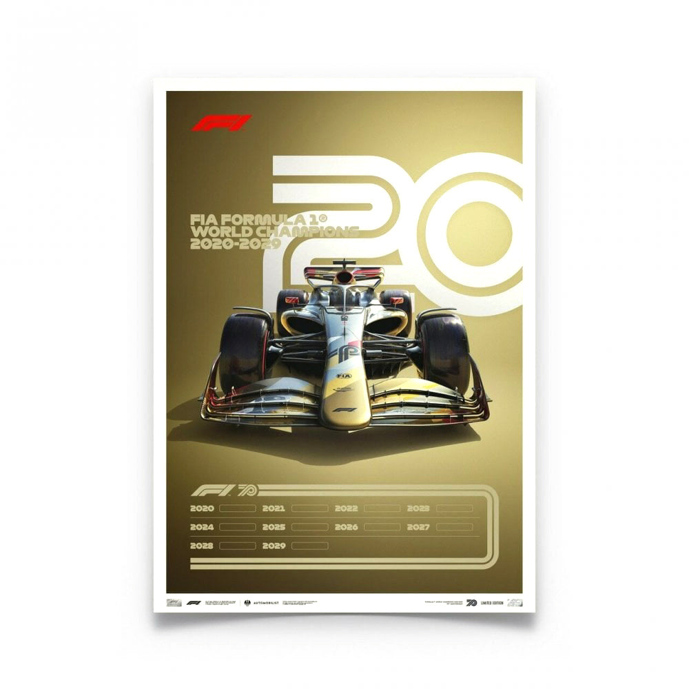 Automobilist Formula 1 Decades 2020's The Future Poster 50x70cm