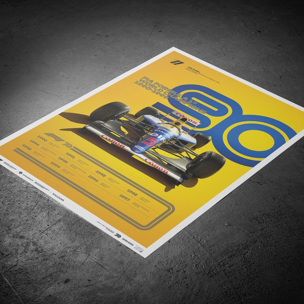 Automobilist Formula 1 Decades 1990's Williams Poster 50x70cm