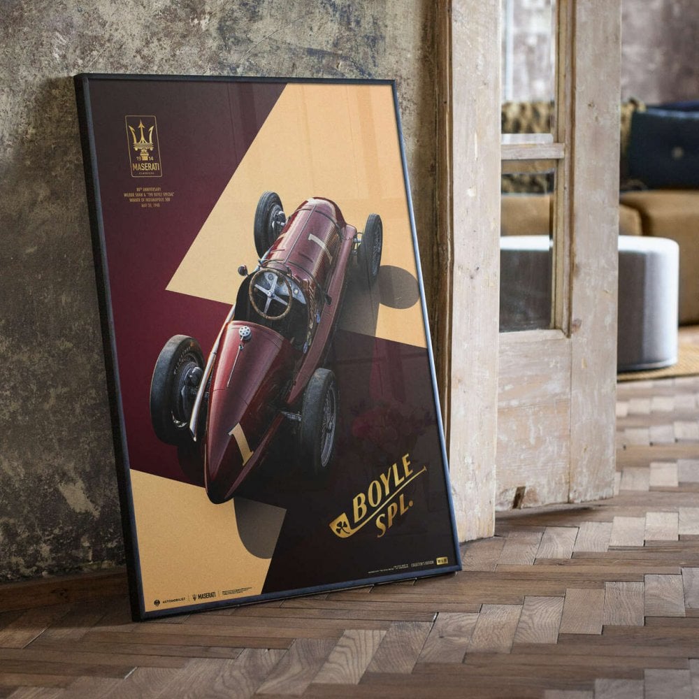 Automobilist Maserati 8CTF Boyle Indianapolis 1940 Poster 50 x 70cm