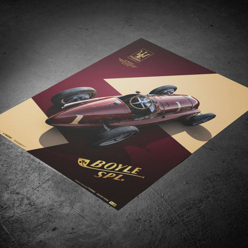 Automobilist Maserati 8CTF Boyle Indianapolis 1940 Poster 50 x 70cm