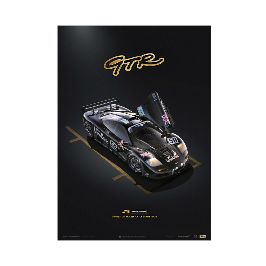 Automobilist McLaren F1 GTR #59 Le Mans 1995 Night Poster 50 x 70cm