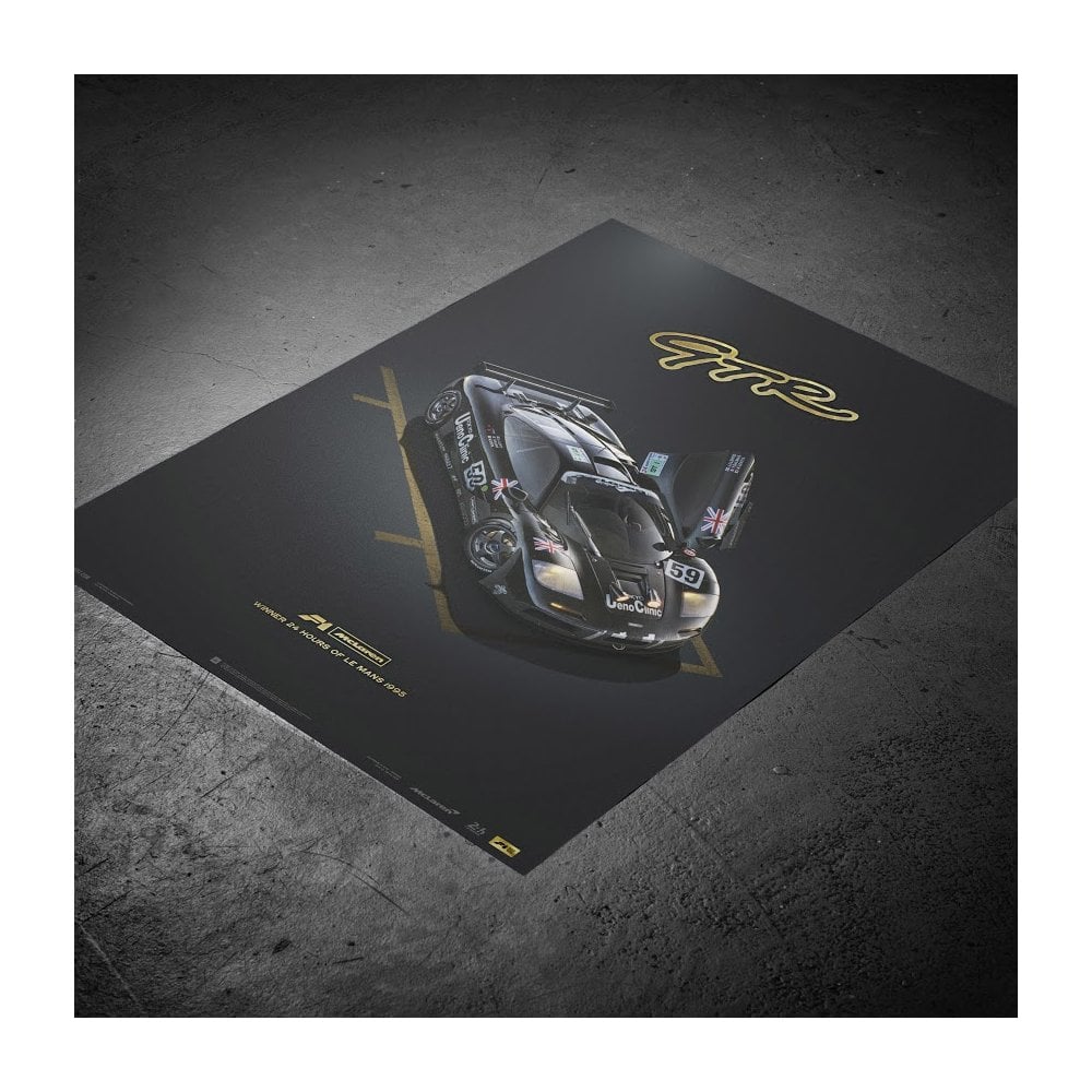 Automobilist McLaren F1 GTR #59 Le Mans 1995 Night Poster 50 x 70cm