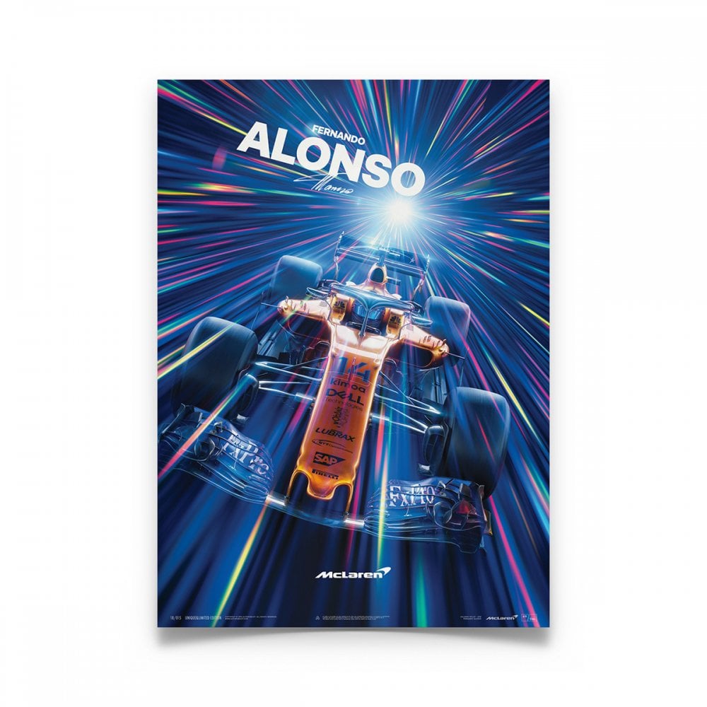 Automobilist McLaren F1 Fernando Alonso Abu Dhabi 2018 Poster 50x70cm