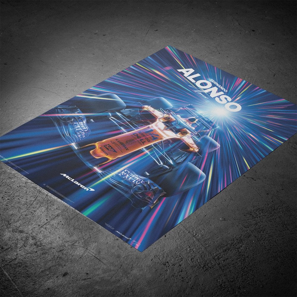 Automobilist McLaren F1 Fernando Alonso Abu Dhabi 2018 Poster 50x70cm