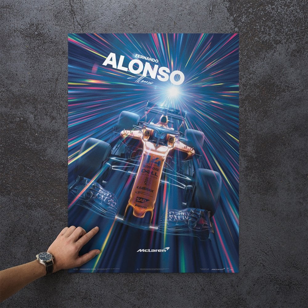 Automobilist McLaren F1 Fernando Alonso Abu Dhabi 2018 Poster 50x70cm