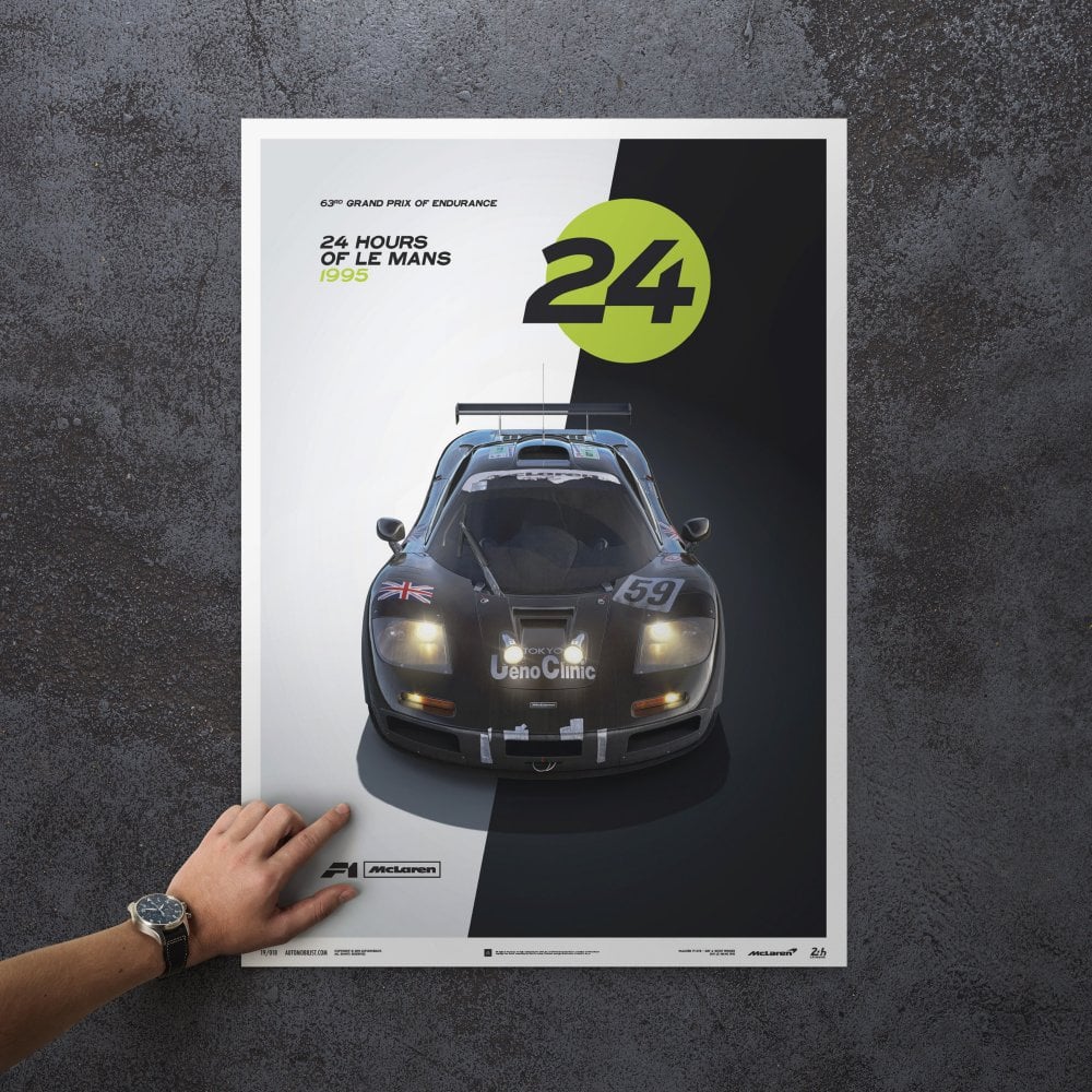 Automobilist McLaren F1 GTR #59 Le Mans 1995 Day & Night Poster 50 x 70cm