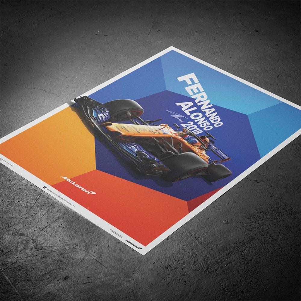 Automobilist McLaren F1 Fernando Alonso MCL33 2018 Poster 50 x 70cm