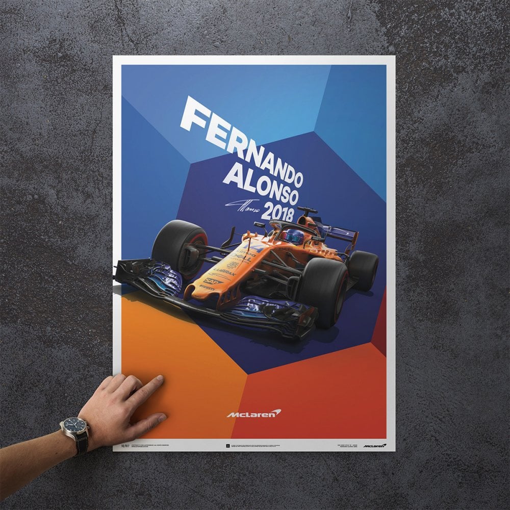 Automobilist McLaren F1 Fernando Alonso MCL33 2018 Poster 50 x 70cm