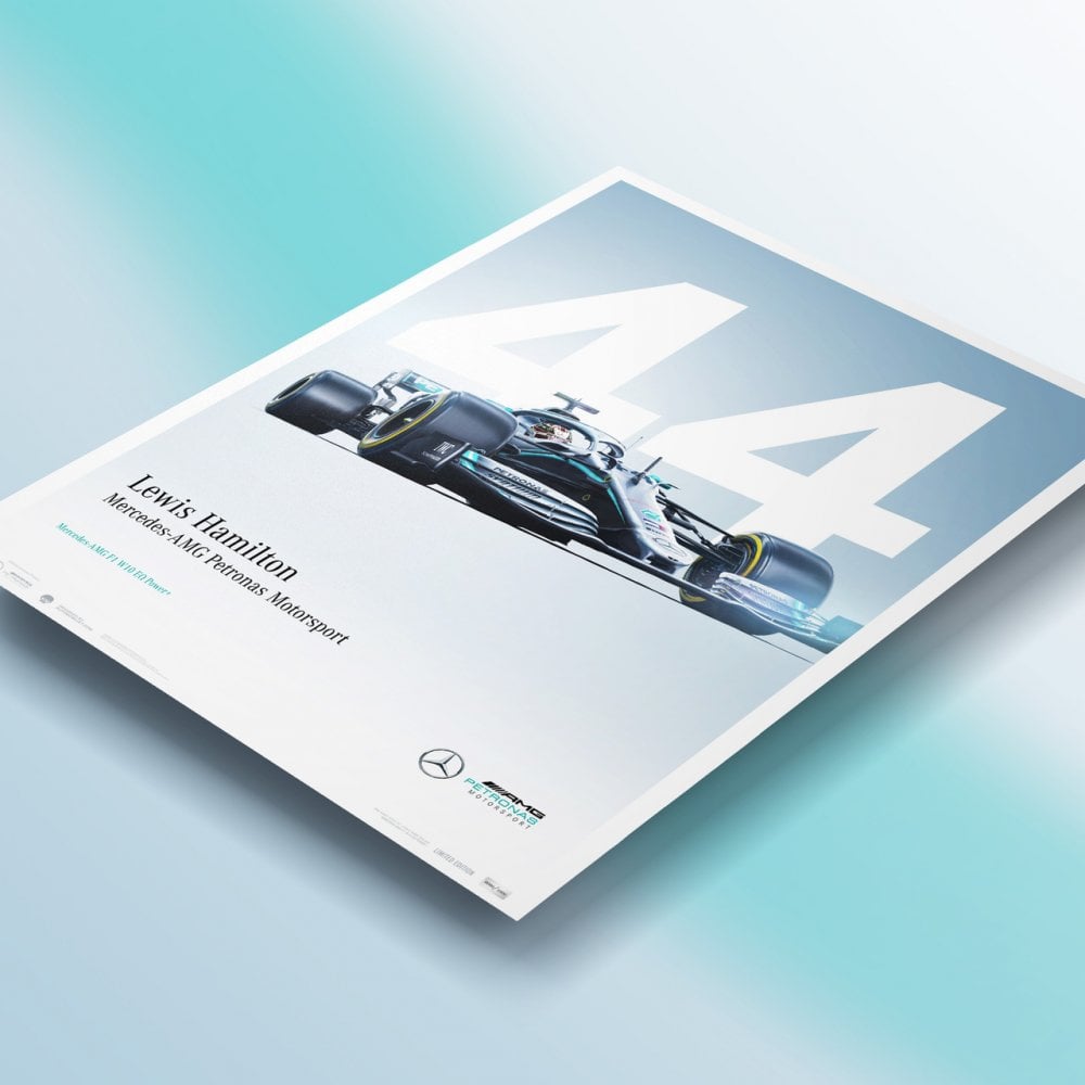 Automobilist Mercedes AMG F1 Lewis Hamilton #44 2019 Poster 50 x 70cm
