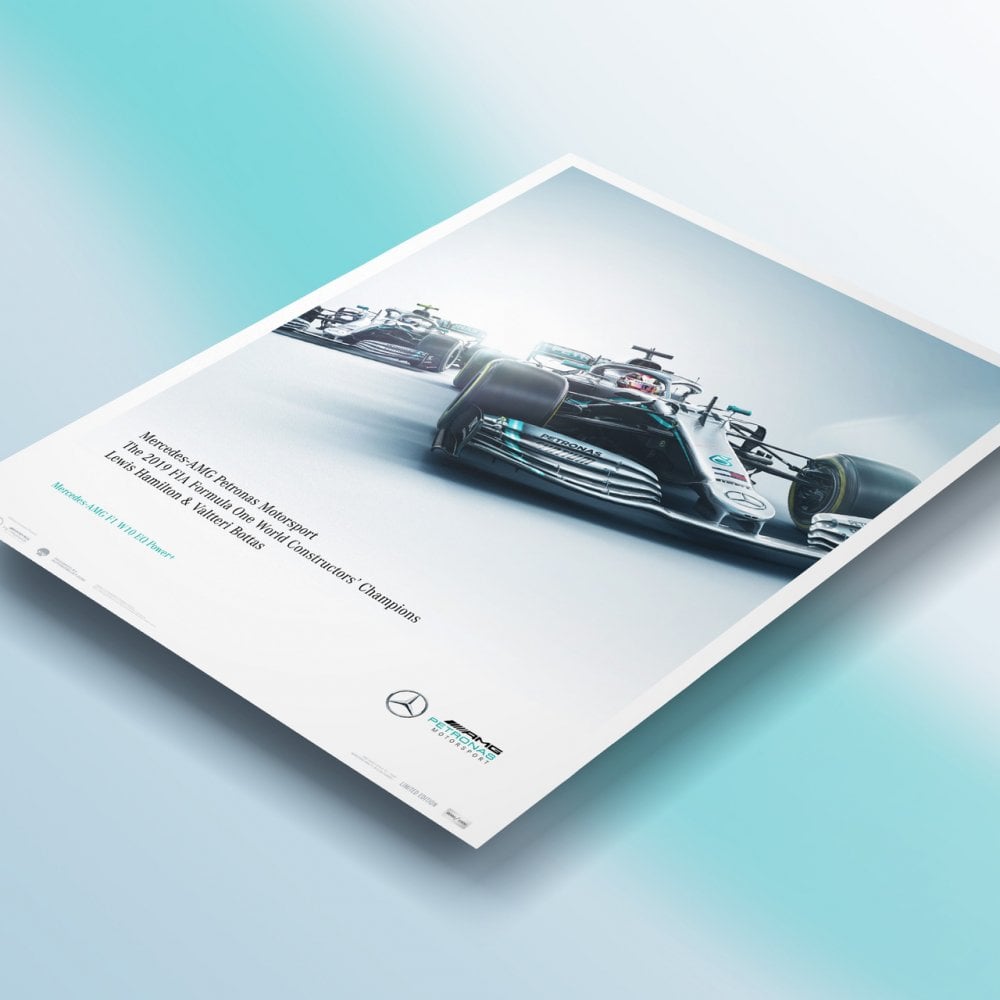 Automobilist Mercedes AMG F1 Hamilton & Bottas 2019 Poster 50 x 70cm