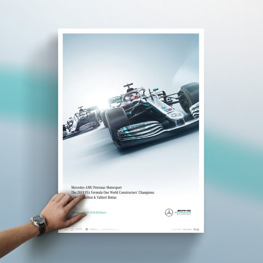 Automobilist Mercedes AMG F1 Hamilton & Bottas 2019 Poster 50 x 70cm