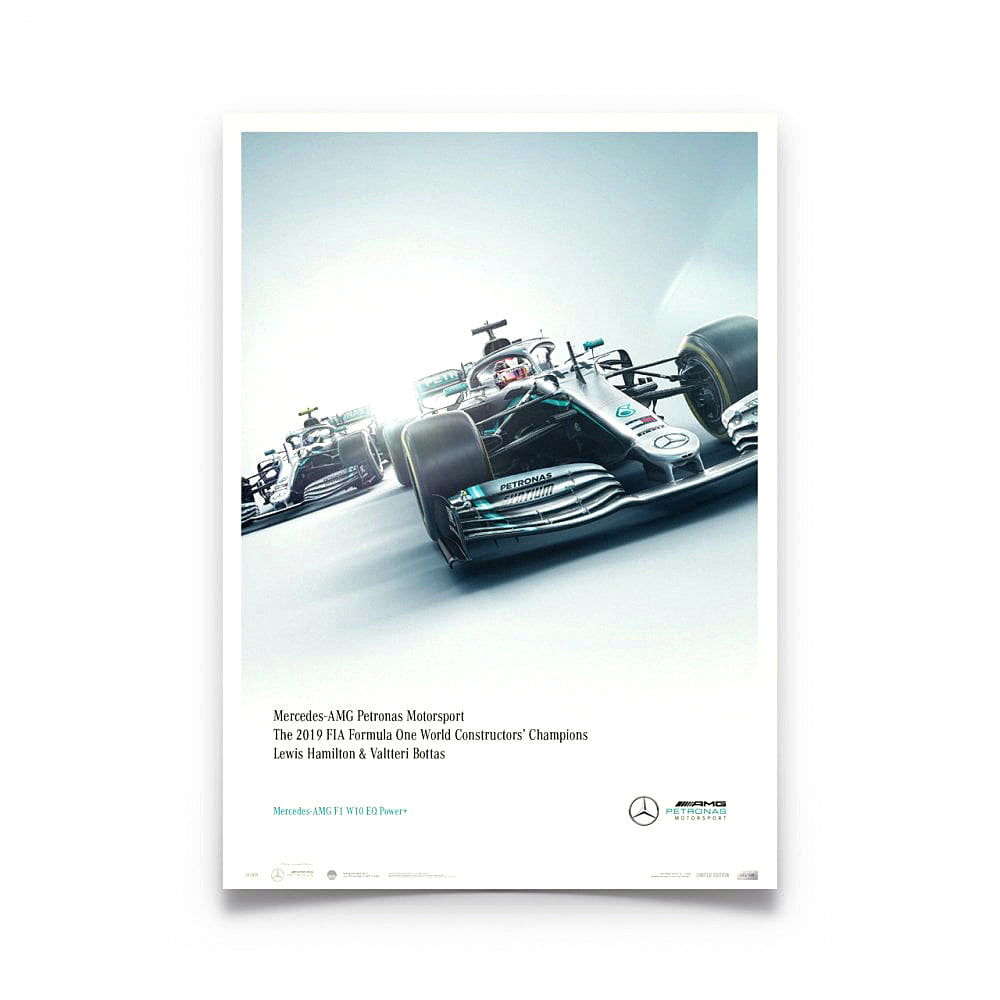 Automobilist Mercedes AMG F1 Hamilton & Bottas 2019 Poster 50 x 70cm