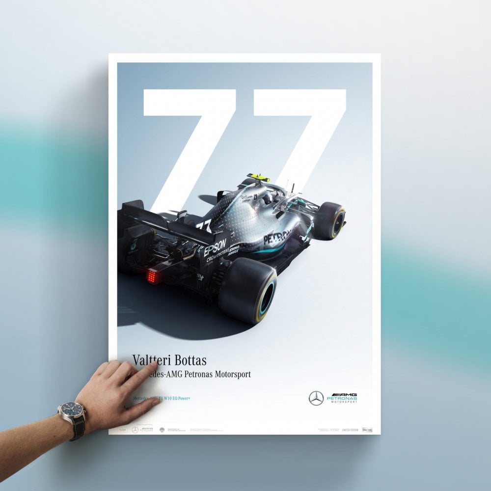 Automobilist Mercedes AMG F1 Valtteri Bottas #77 2019 Poster 50 x 70cm