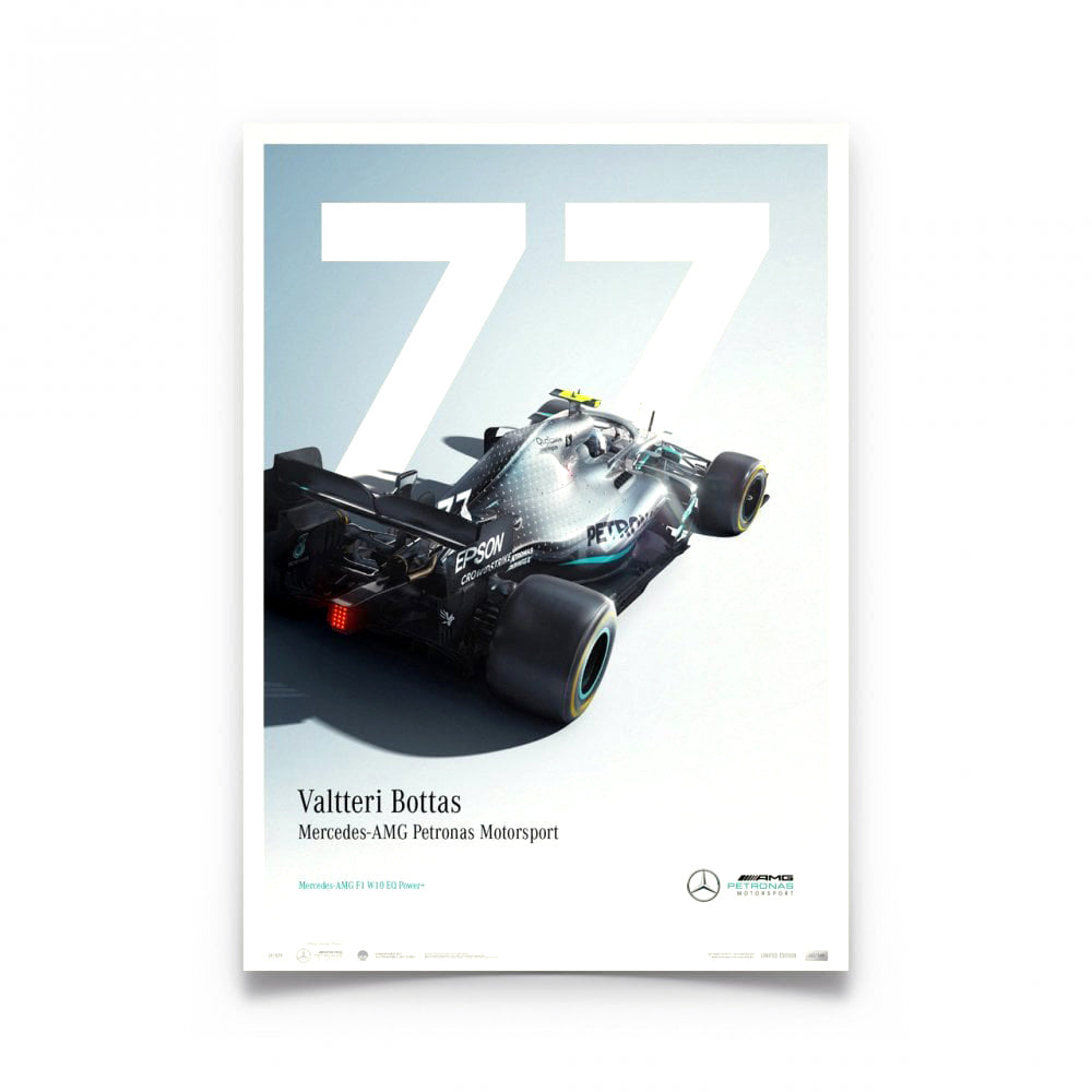 Automobilist Mercedes AMG F1 Valtteri Bottas #77 2019 Poster 50 x 70cm