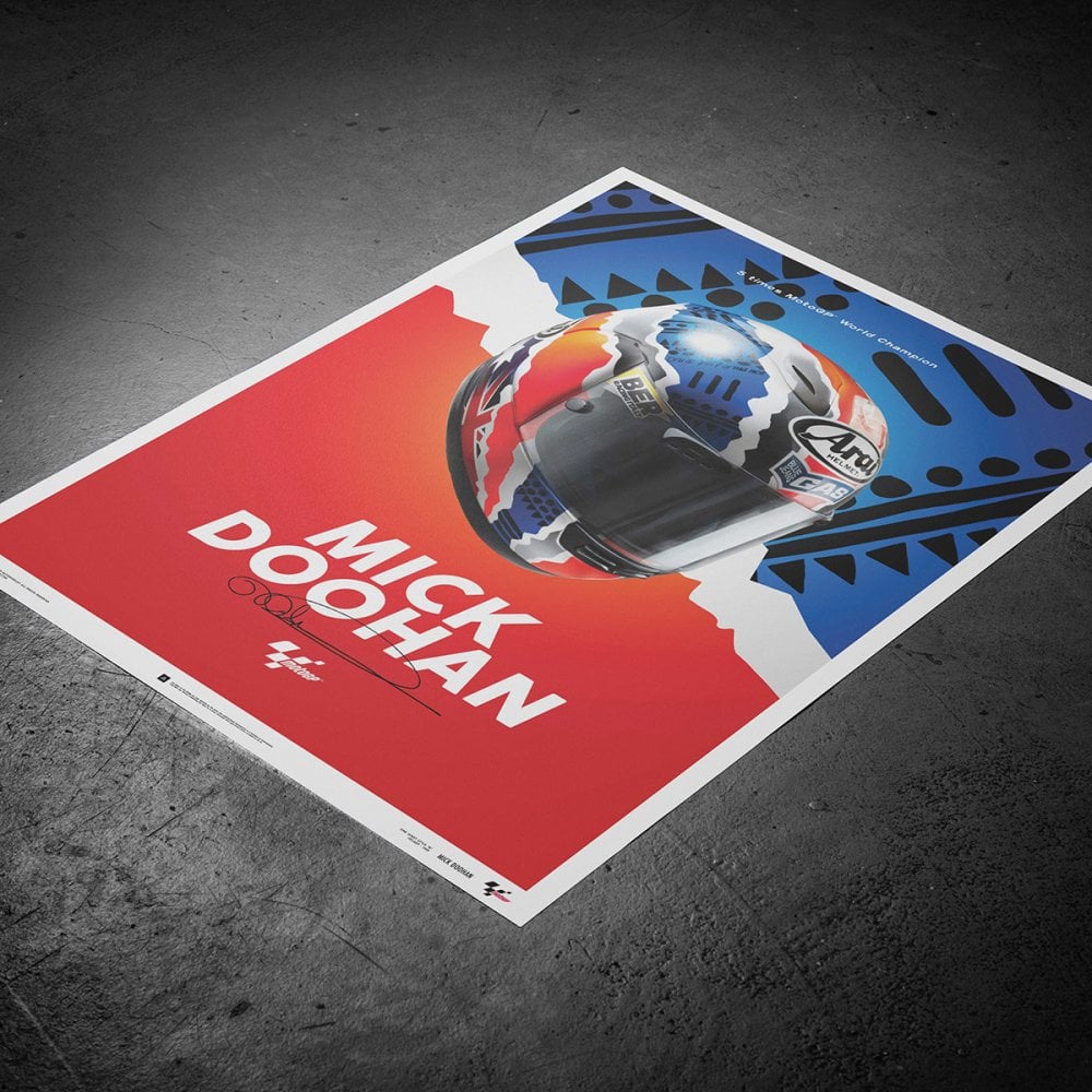 Automobilist Mick Doohan MotoGP Helmet 2000 Poster 50 x 70cm